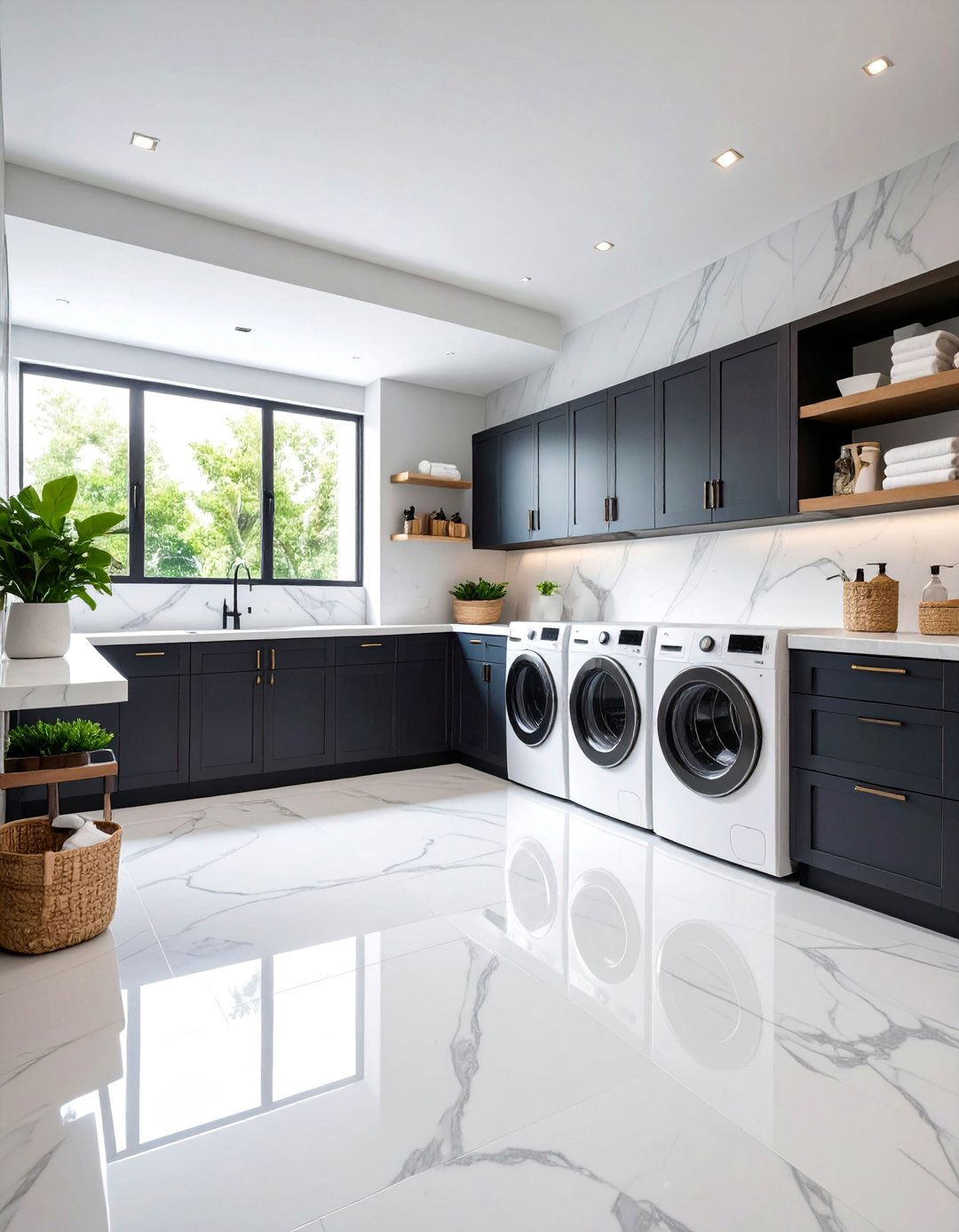 Luxury Spa Inspired Environment - 25 Black and White Laundry Room Ideas