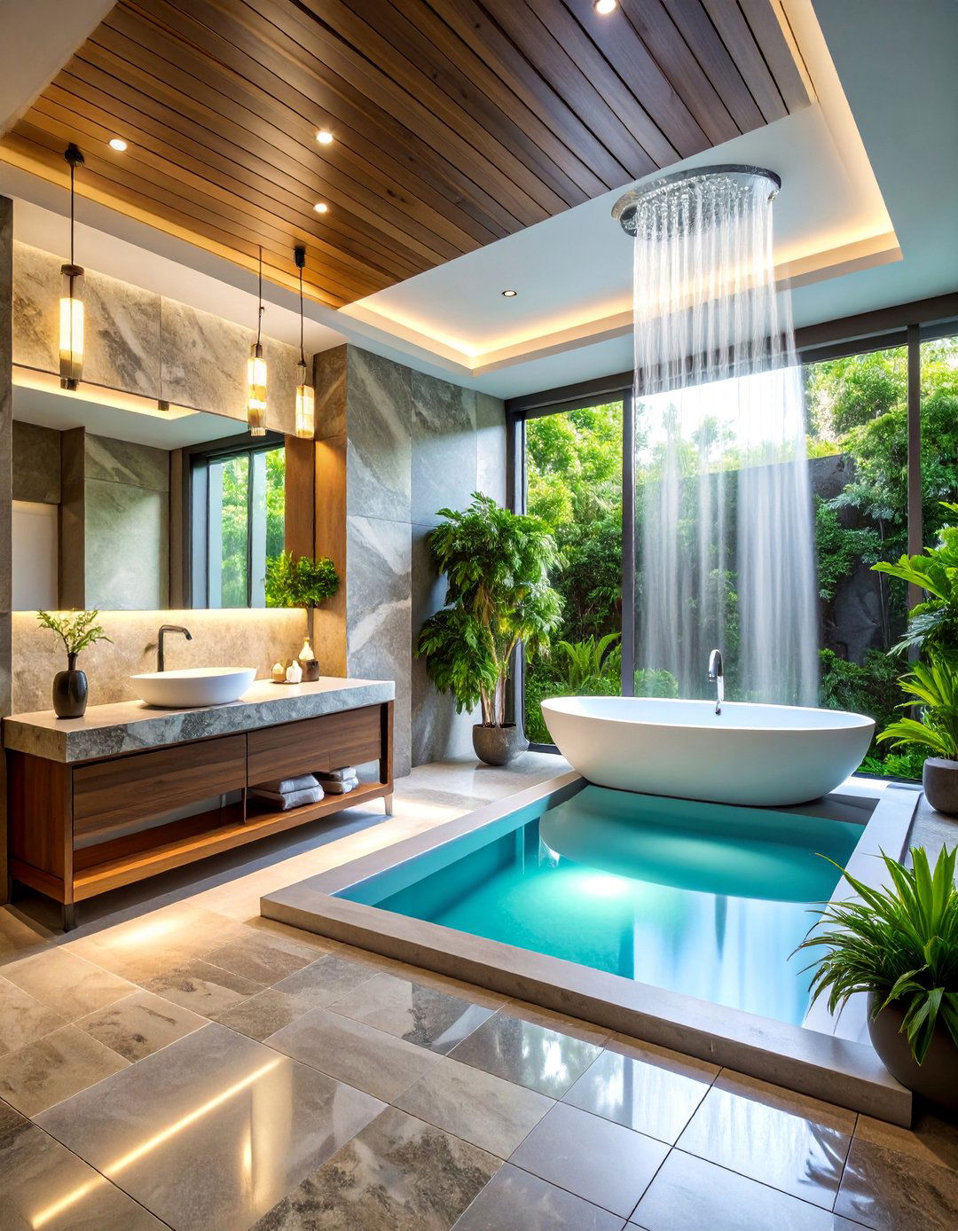 Luxury Spa Style Pool Bathroom - 25 Pool Bathroom Ideas