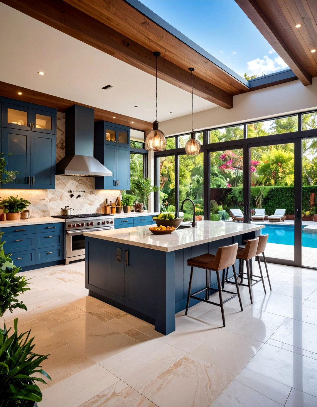 Luxury Summer Kitchen with Premium Appliances and Finishes - 25 Summer Kitchen Ideas