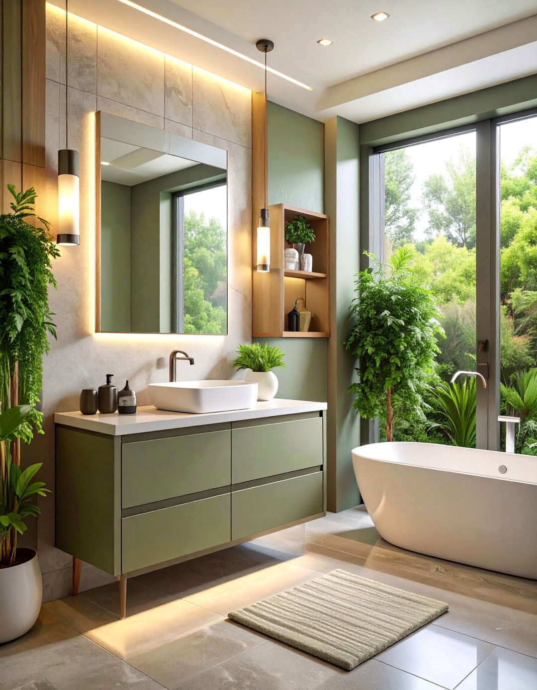Luxury Taupe Grey Vanity with Integrated Technology - 25 Grey Bathroom Vanity Design Ideas