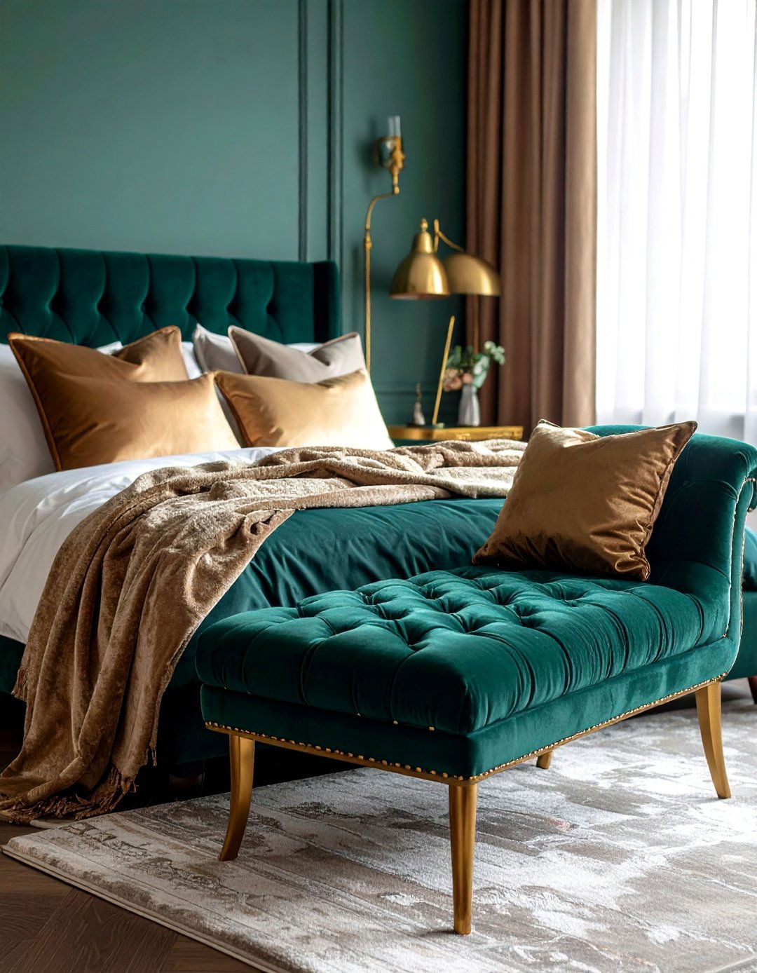 Luxury Velvet Chaise Lounge Corner - 25 Bedroom Sitting Area Ideas