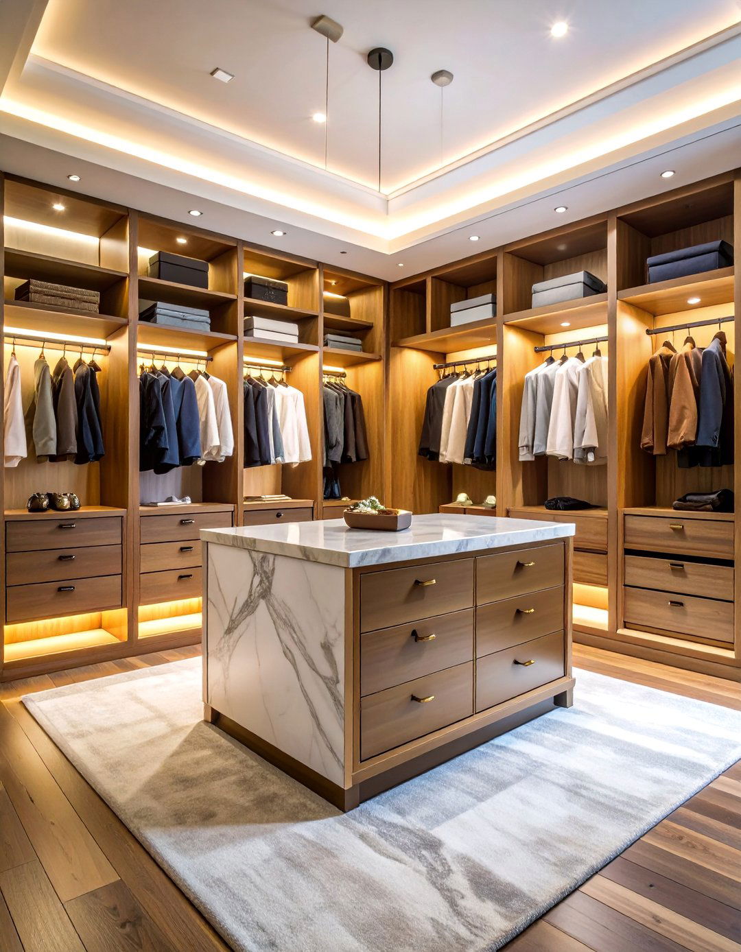Luxury Walk In Closet with Center Island - 25 Closet Ideas