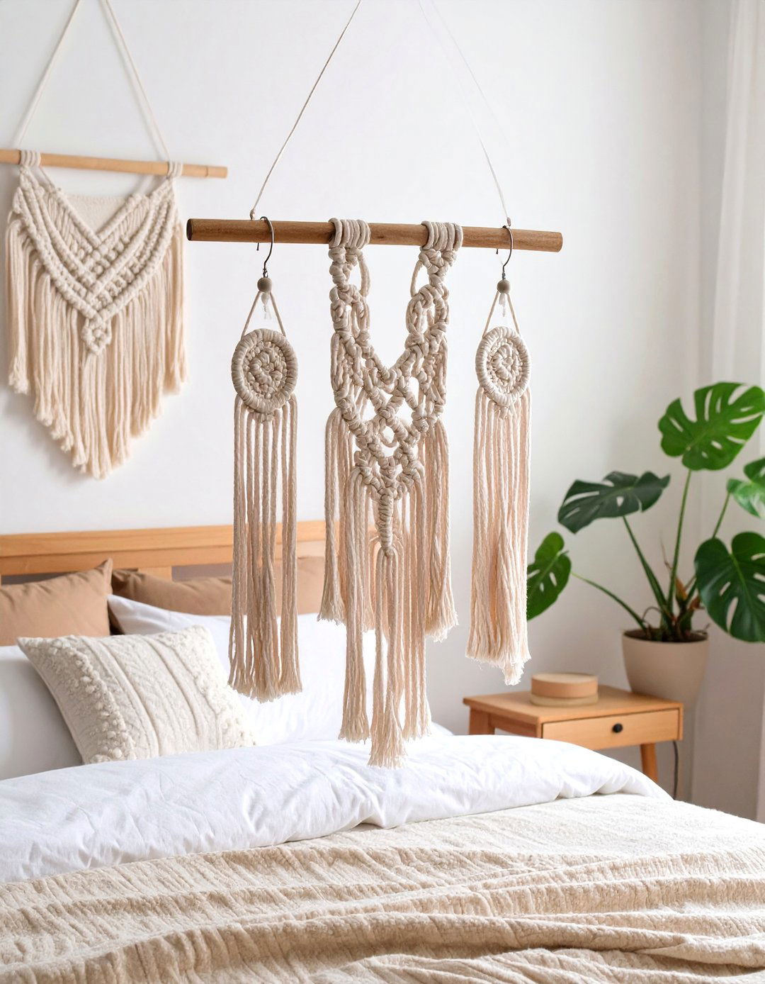 Macrame Hanging Earring Holder - 25 Earring Storage Ideas