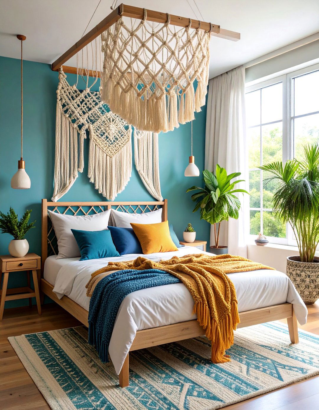Macrame Hanging Room Divider - 25 Room Divider Ideas