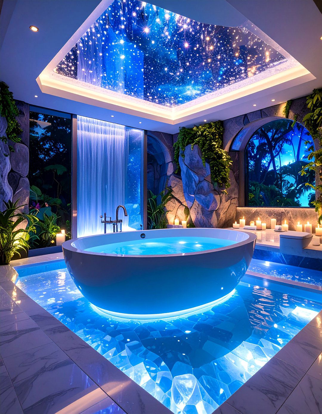 Magical Ice Castle Bathroom with Spa Elements - 25 frozen room decor ideas
