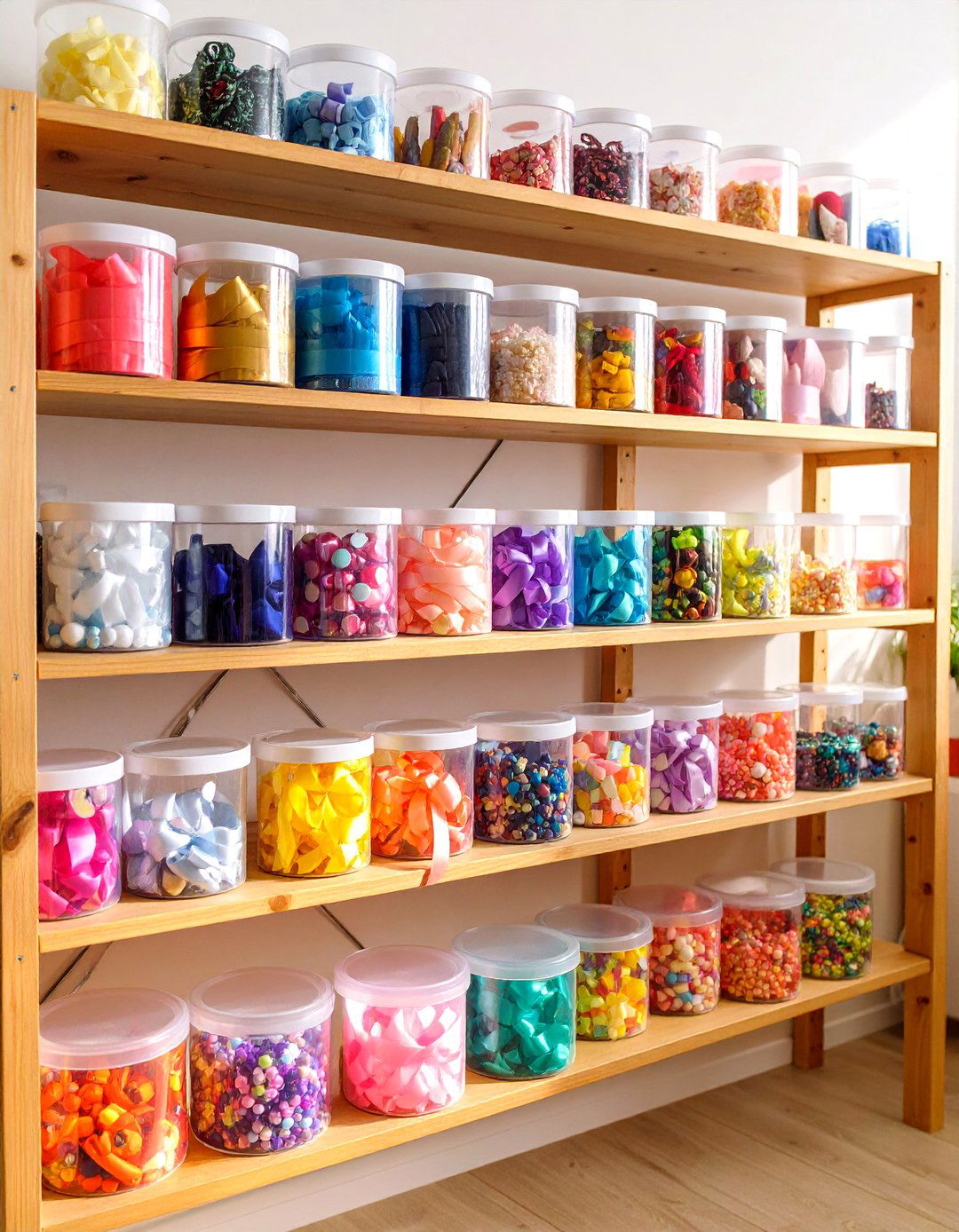 Magnetic Container Wall Display - 25 Ribbon Storage Ideas