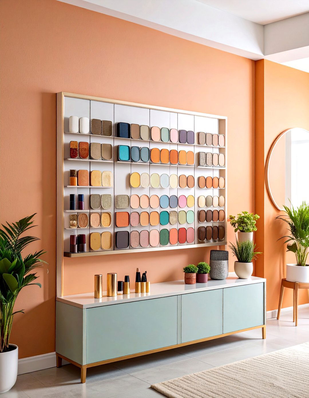 Magnetic Makeup Palette Display Board with Wall Mounting - 25 vanity organization ideas