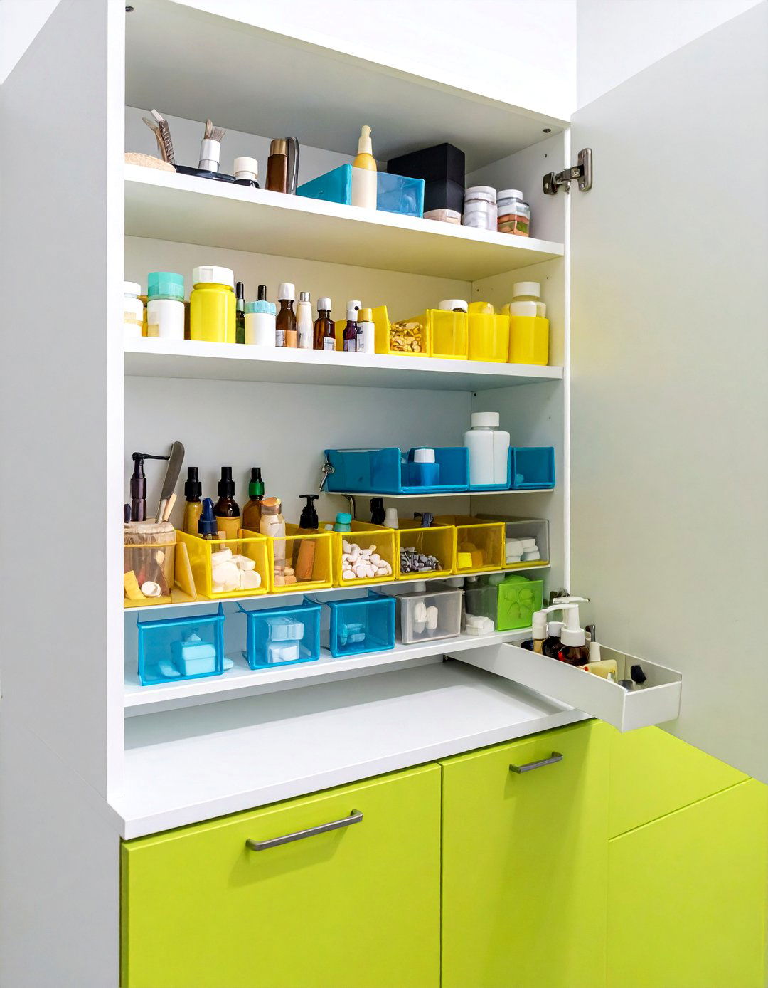 Magnetic Medicine Cabinet Organization with Slim Storage Trays - 25 Bathroom Cabinet Organization Ideas