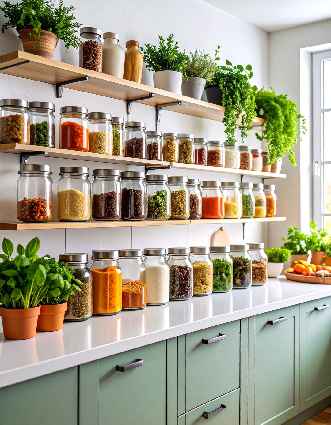 Magnetic Spice Wall Kitchen Organization - 25 Small Kitchen Ideas on a Budget
