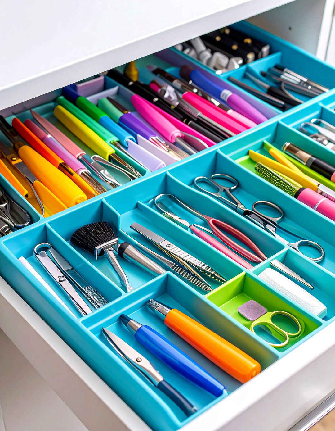 Magnetic Strip Storage for Metal Beauty Tools - 25 vanity organization ideas