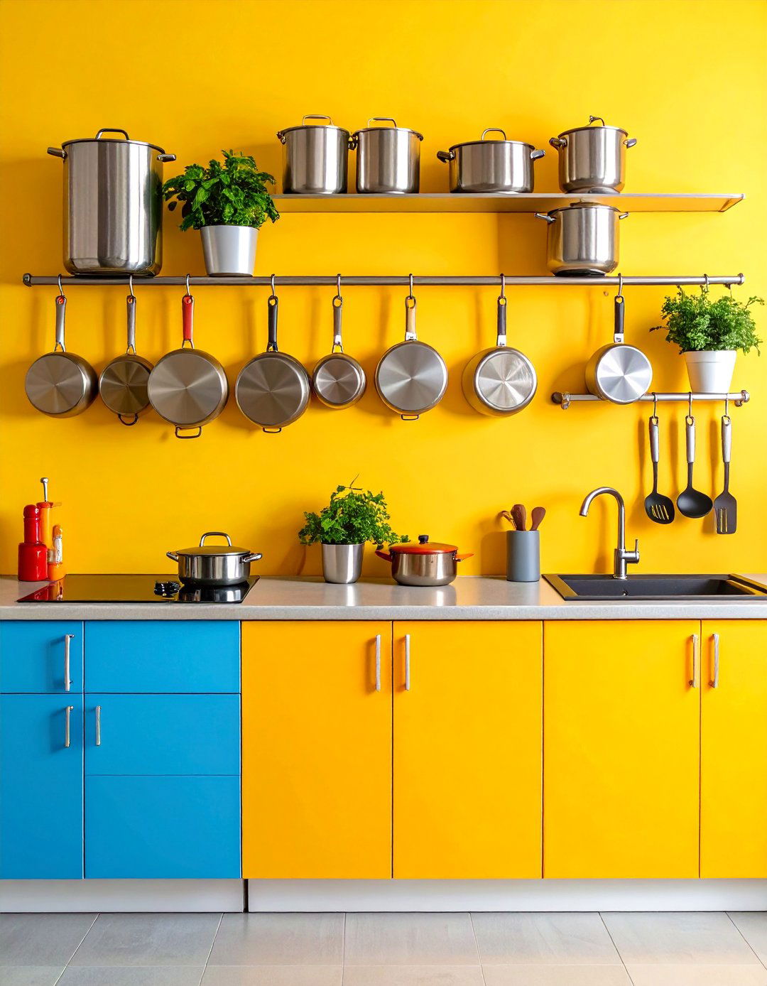 Magnetic Strip Storage for Metal Cookware - 25 Pots and Pans Storage Ideas