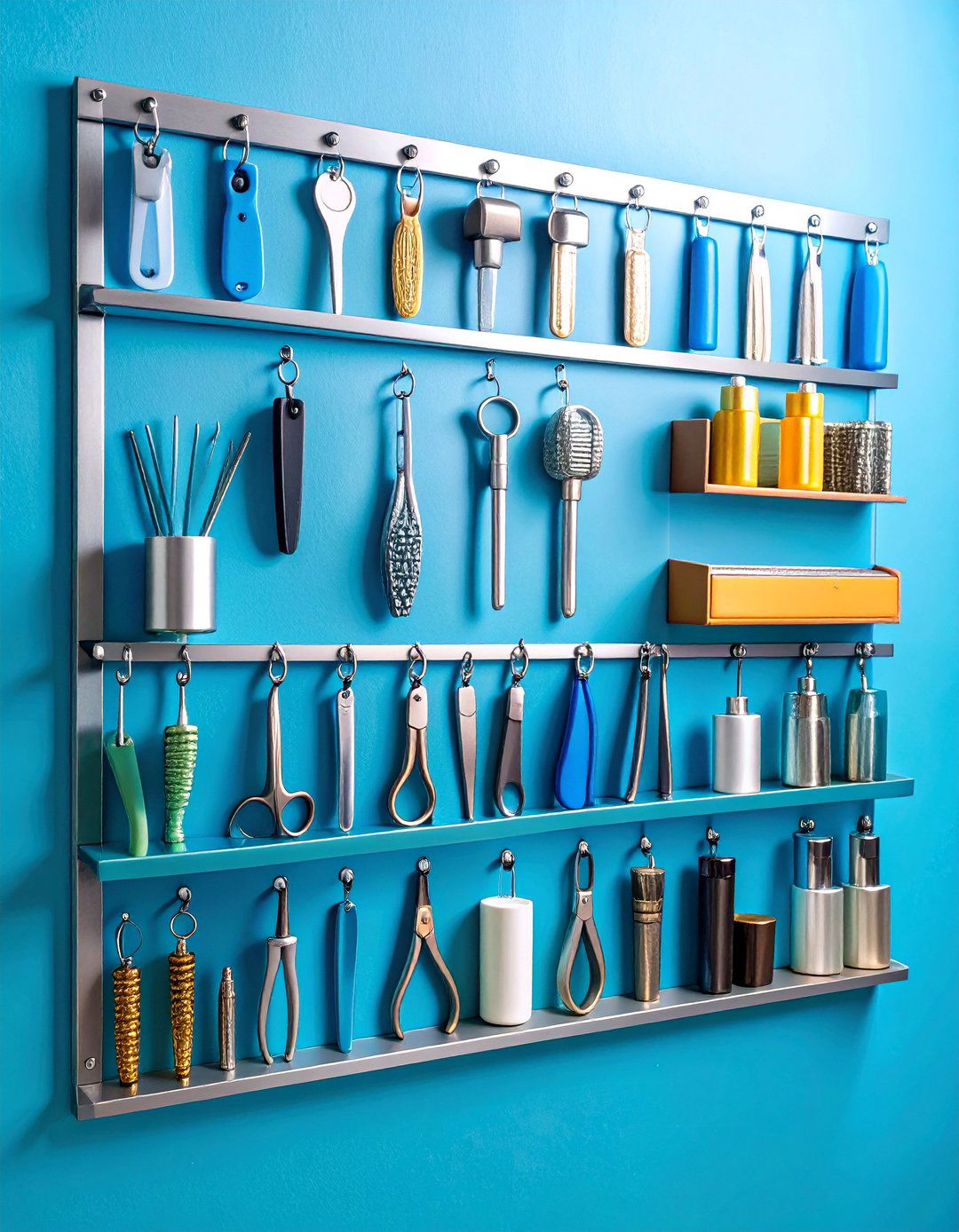 Magnetic Strip Wall Organization - 25 Small Bathroom Storage Ideas