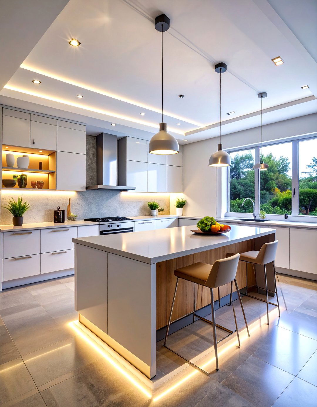 Magnetic Track System with Mixed LED Spotlights - 25 Kitchen Track Lighting Ideas