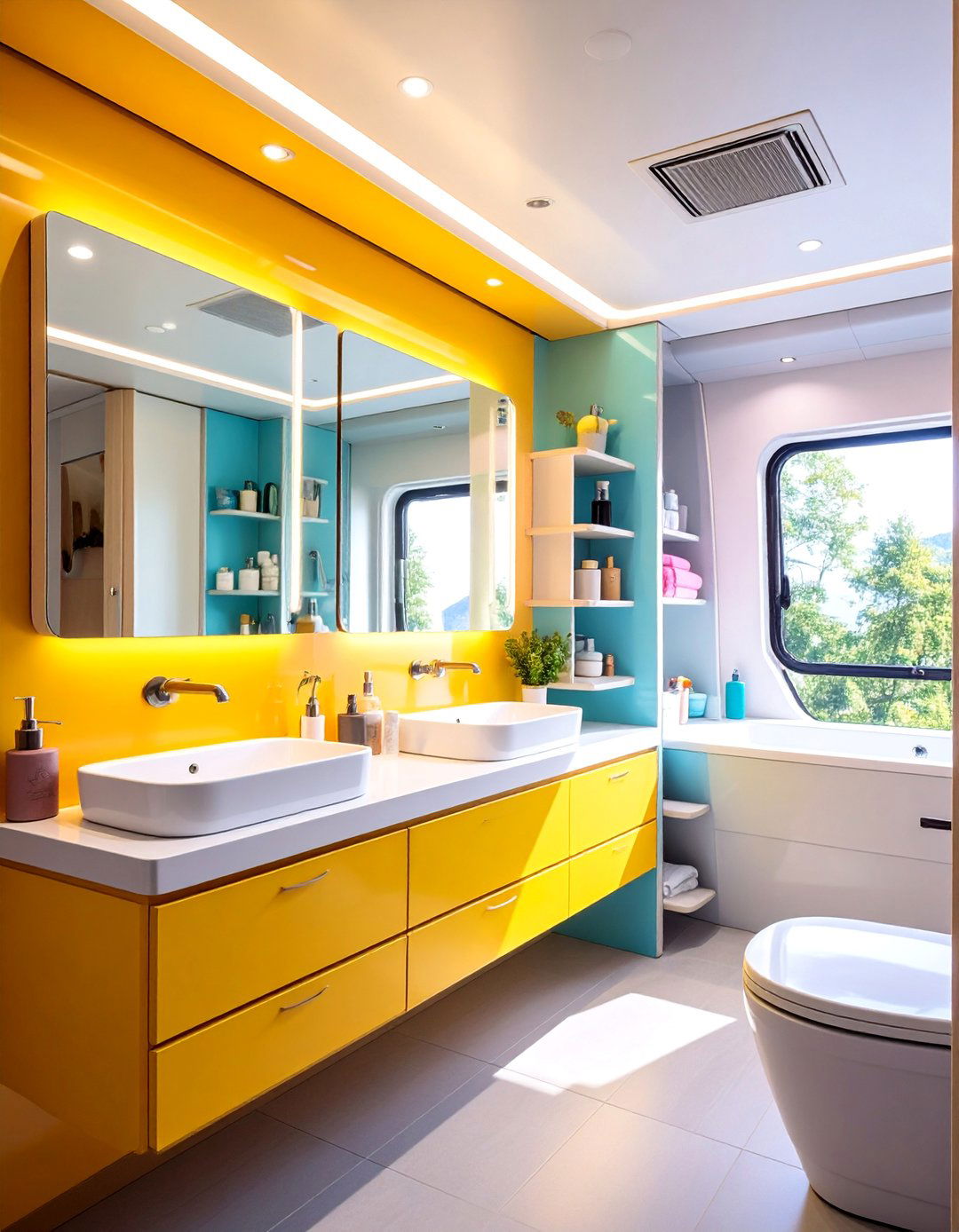 Magnetic Wall Organization System - 25 Small Rv Bathroom Ideas