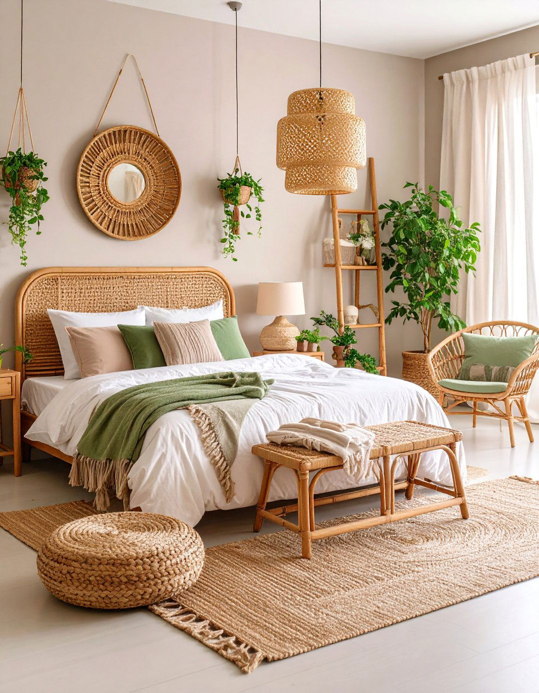 Magnolia Bedroom with Natural Cane and Rattan Furniture - 25 Magnolia Bedroom Ideas