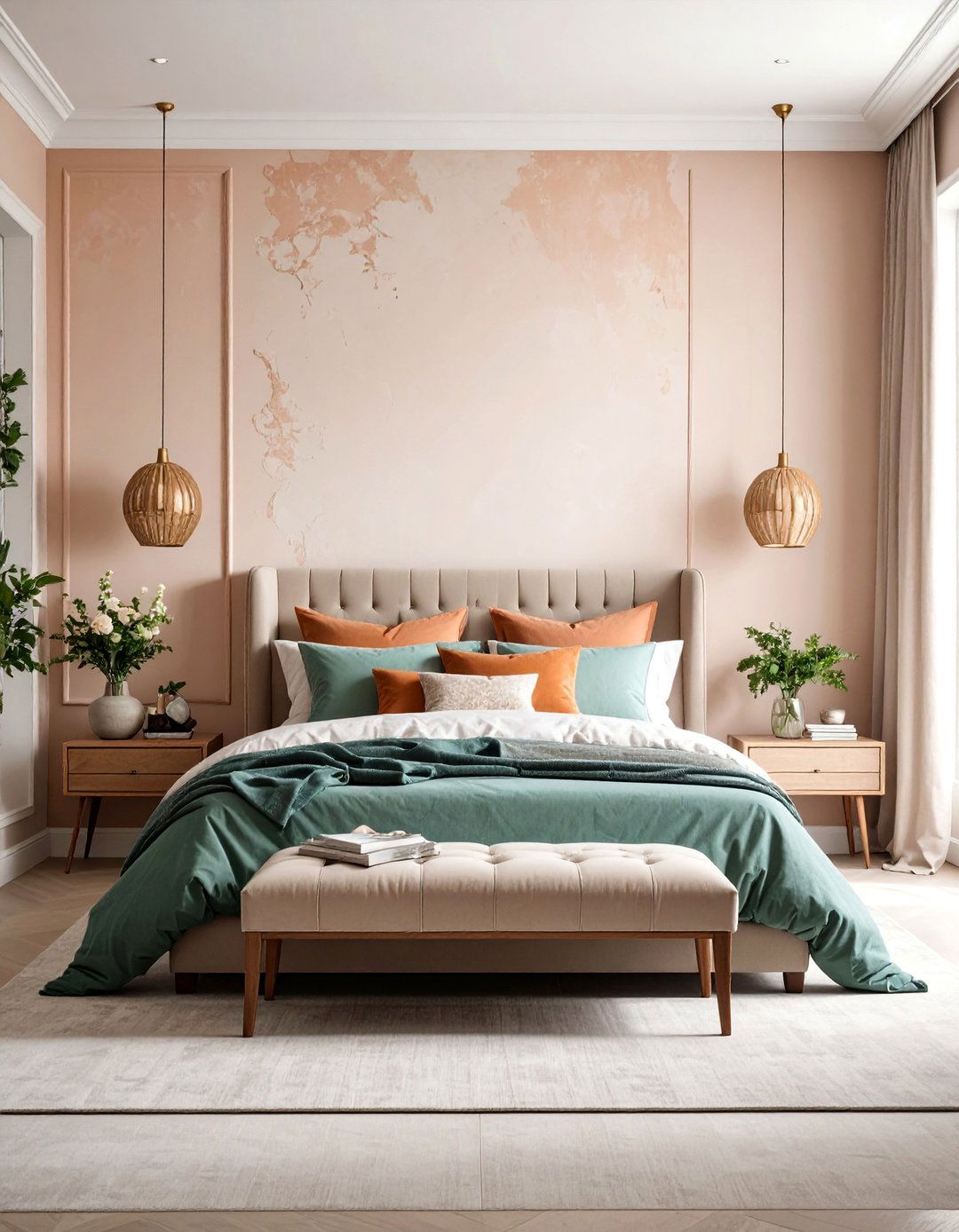 Magnolia Bedroom with Textured Plaster Accent Walls - 25 Magnolia Bedroom Ideas