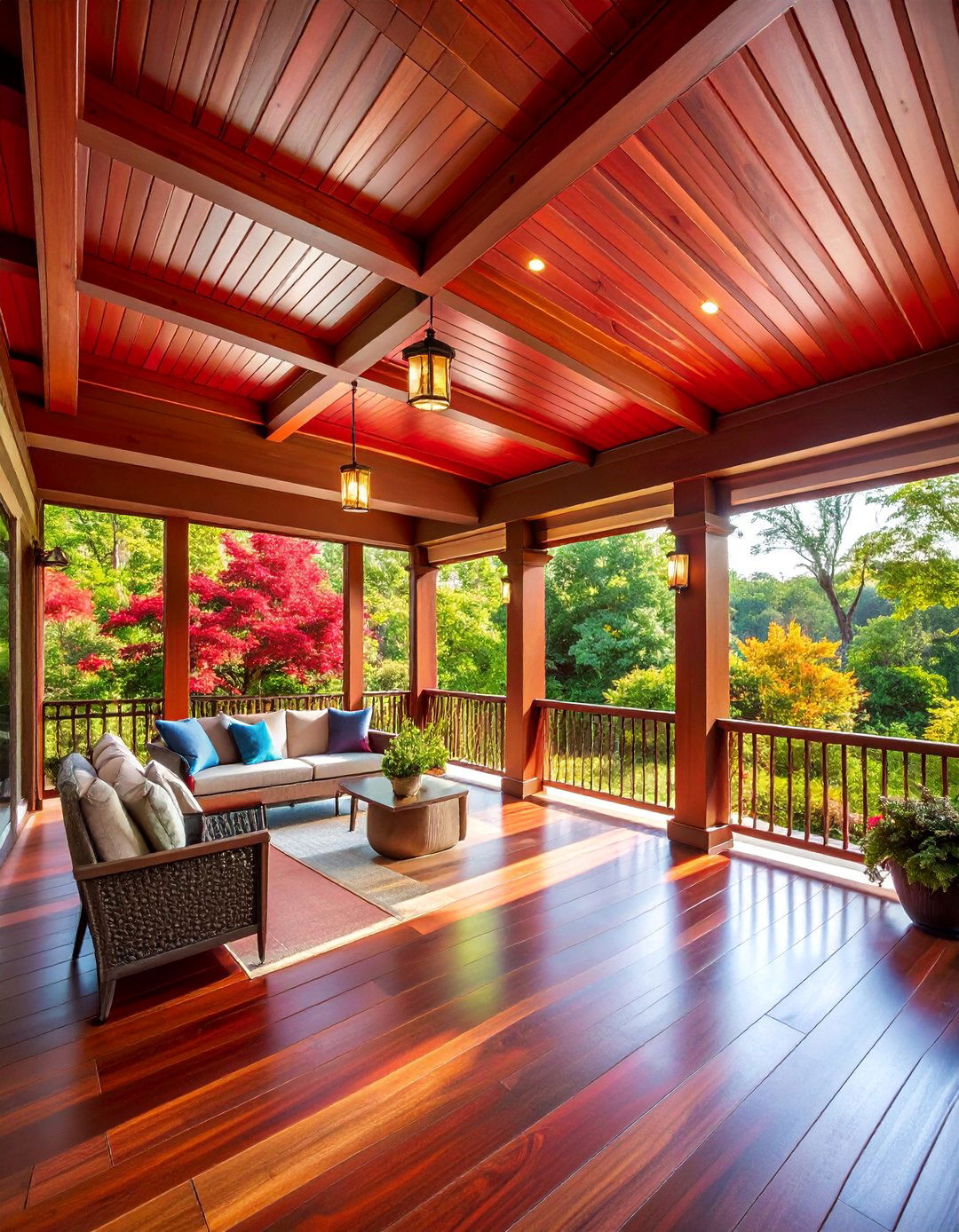 Mahogany Look Vinyl Ceiling Panels - 25 Vinyl Porch Ceiling Ideas