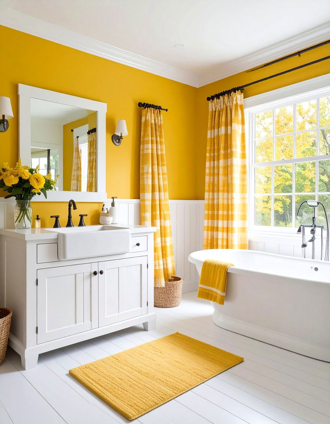 Maize Yellow Country Bathroom - 25 Yellow Bathroom Ideas