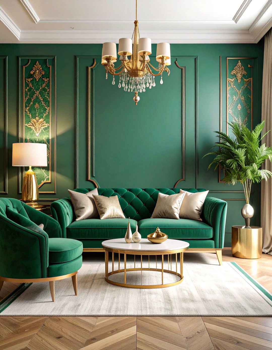Malachite Green Wallpaper Statement - 25 Ways to Decorate With Jewel Tones