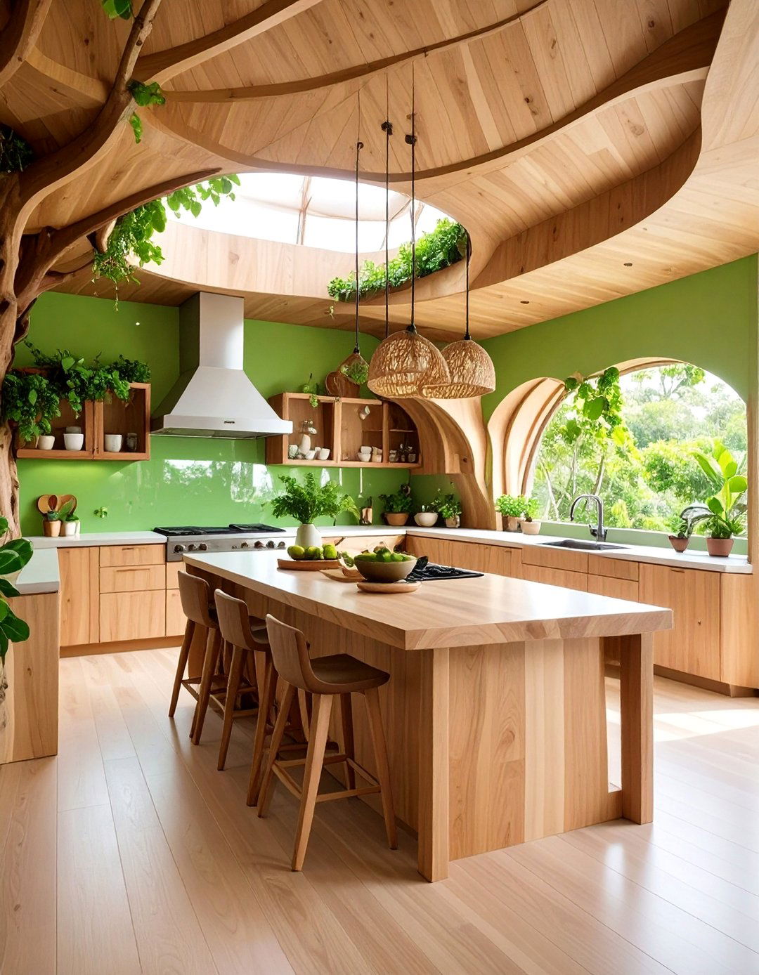Mangrove Swamp Kitchen with Root Inspired Architecture - 25 Tropical Kitchen Ideas