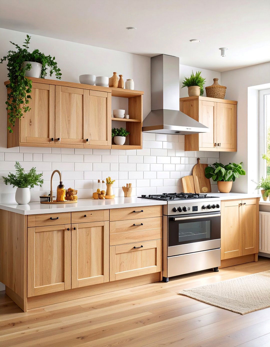 Maple Kitchen Cabinets with Subway Tile Backsplash - 25 Maple Kitchen Cabinets Ideas