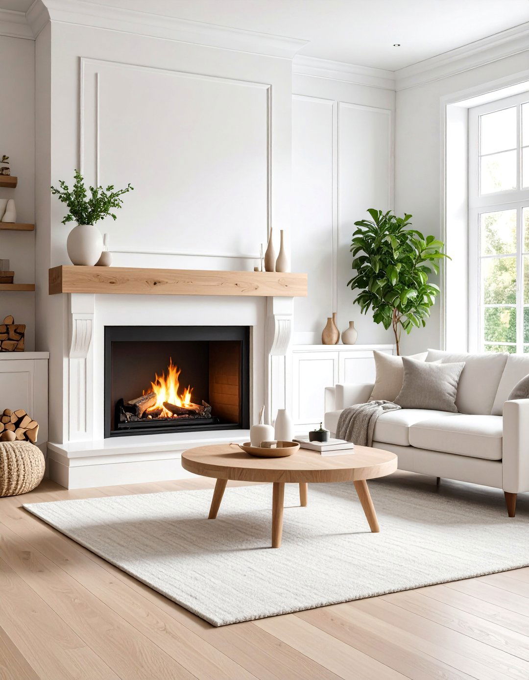 Maple Wood Mantel with Natural Blonde Finish - 25 Wood Mantel Ideas