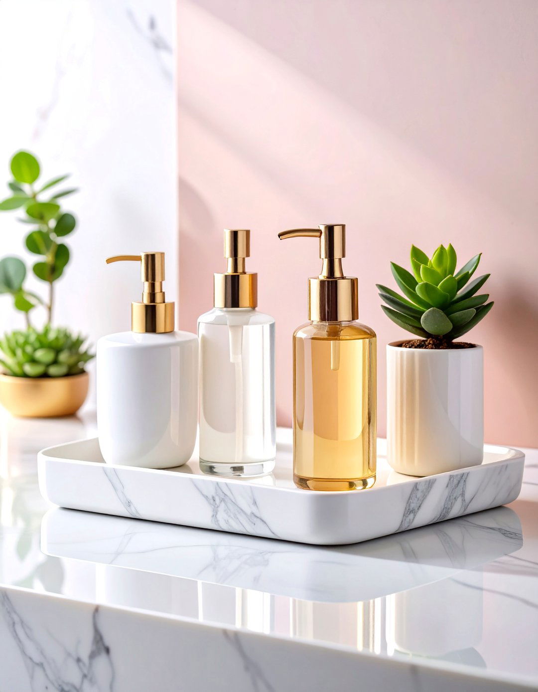Marble Elegance Vanity Tray - 25 Bathroom Tray Ideas