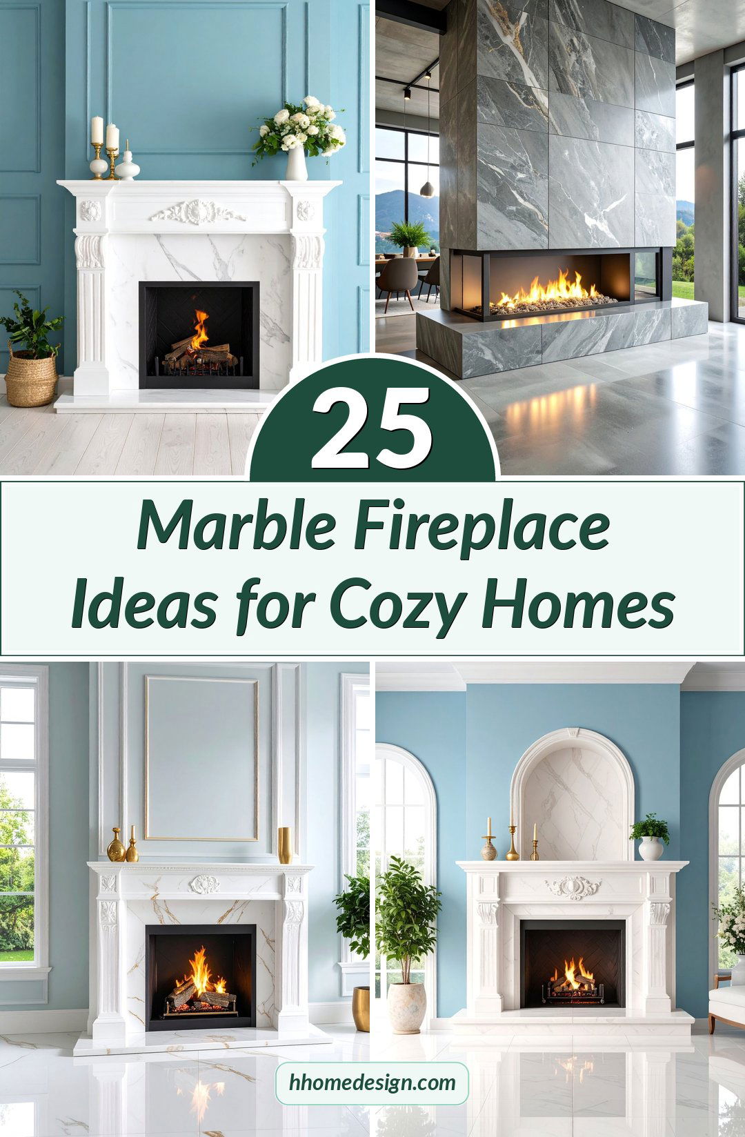 25 Marble Fireplace Ideas for Cozy Homes