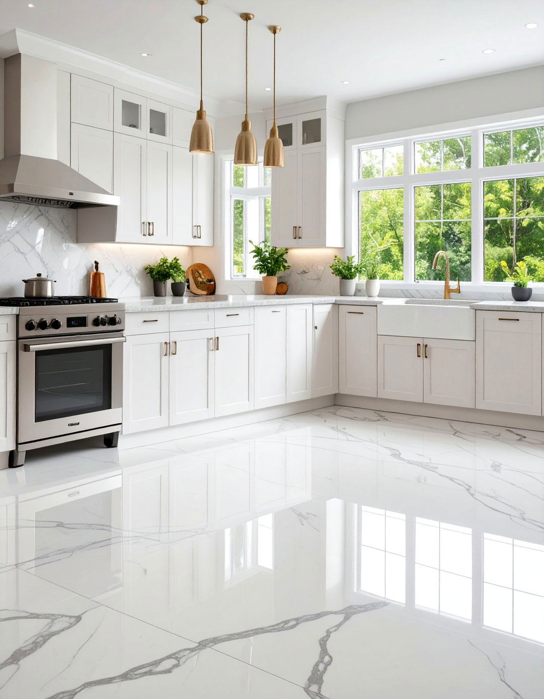 Marble Inspired Neutral Epoxy Design - 25 Epoxy Floor Designs