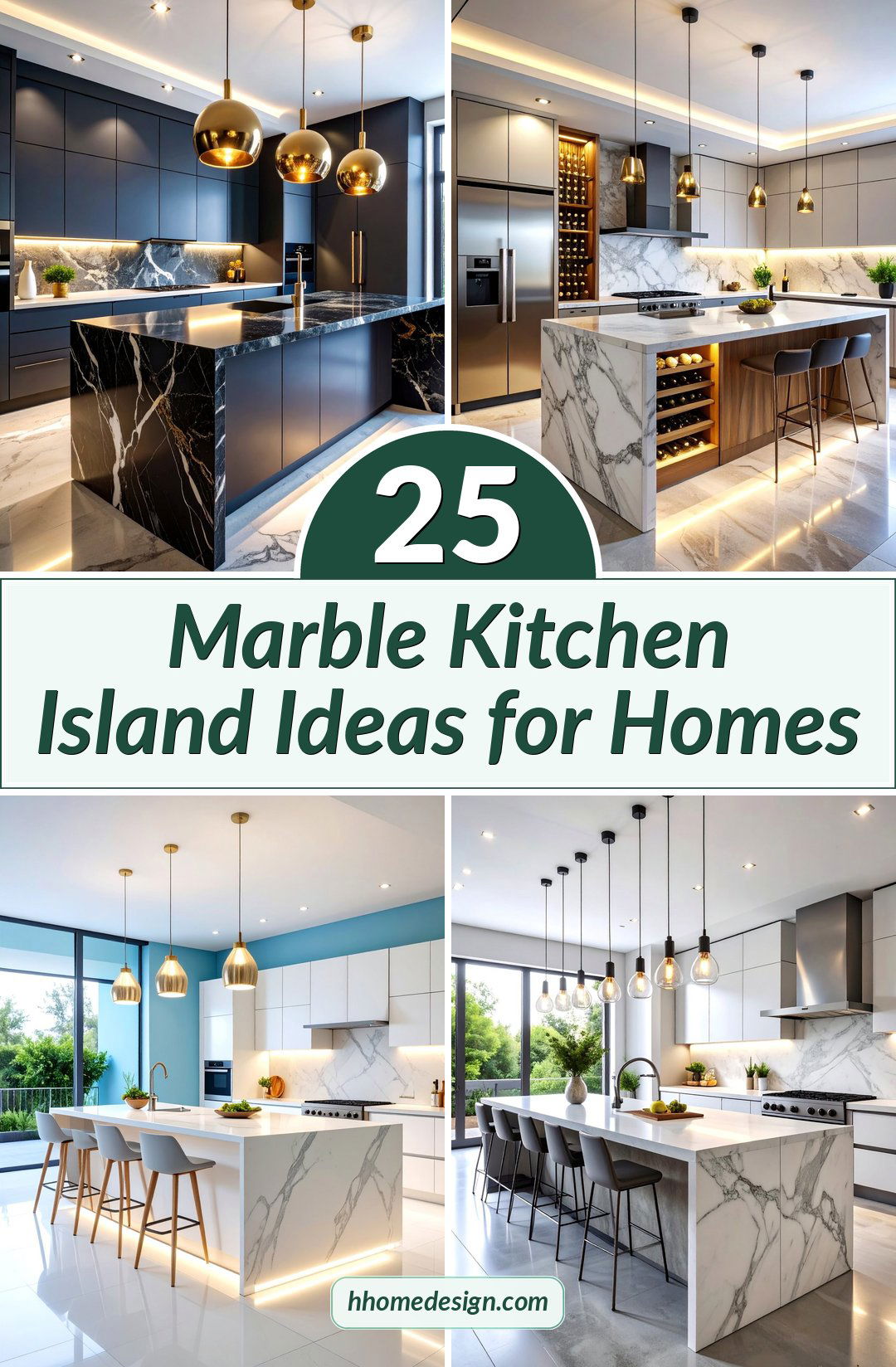 25 Marble Kitchen Island Ideas for Homes