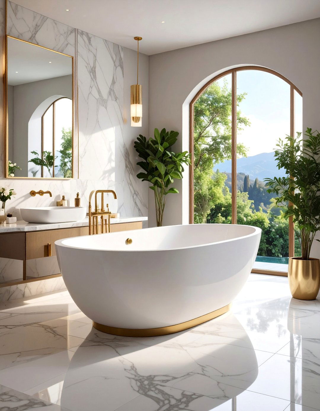Marble Luxury Drop In Tub with Stone Surround - 25 Drop in Tub Ideas