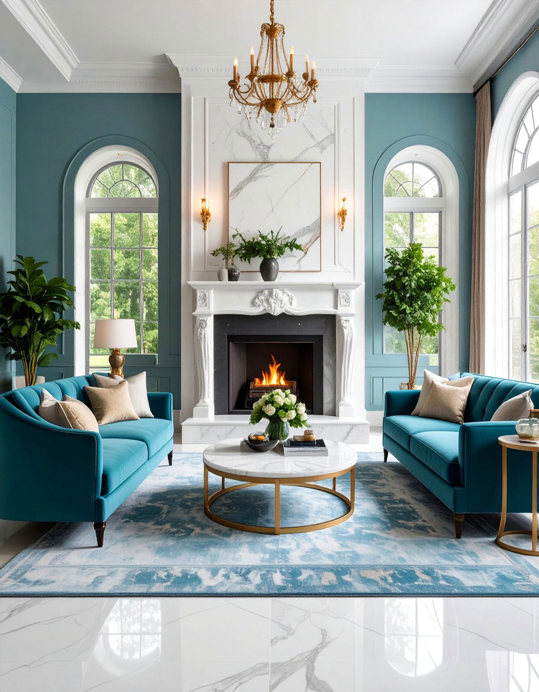 Marble Luxury Fireplace with High End Sophisticated Finishes - 25 Fireplace Decor Ideas