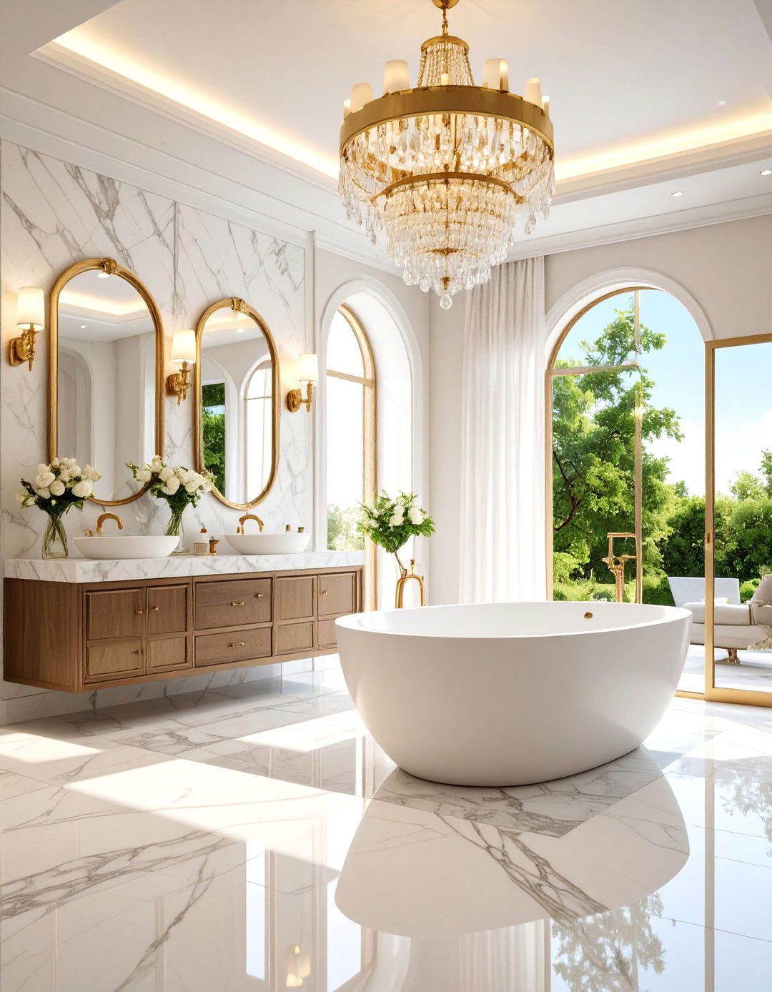 Marble Spa Bathroom with Heated Floors - 25 Stone Bathroom Ideas