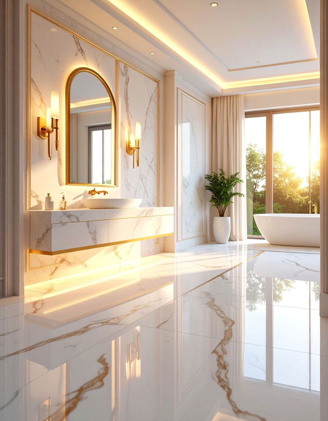 Marble Threshold Elegance - 25 Floor Transition Ideas