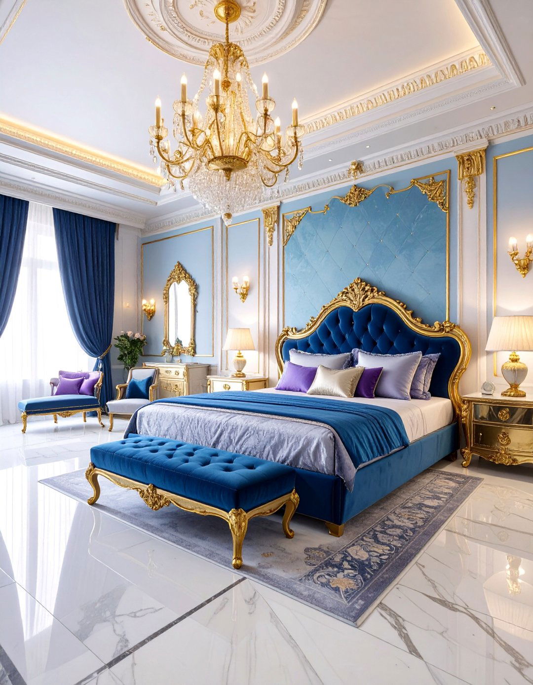 Marble and Gold Luxury Greek Bedroom - 25 Greek Bedroom Design Ideas
