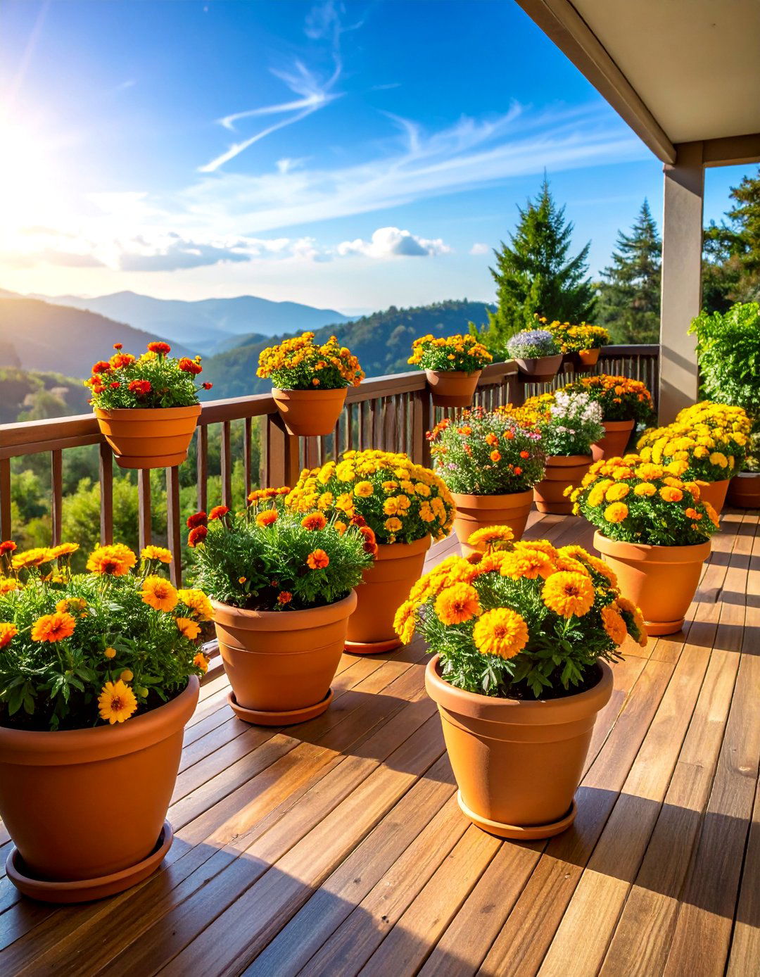 Marigold Medley with Pest Repelling Properties - 25 Flowering Plants for Balcony