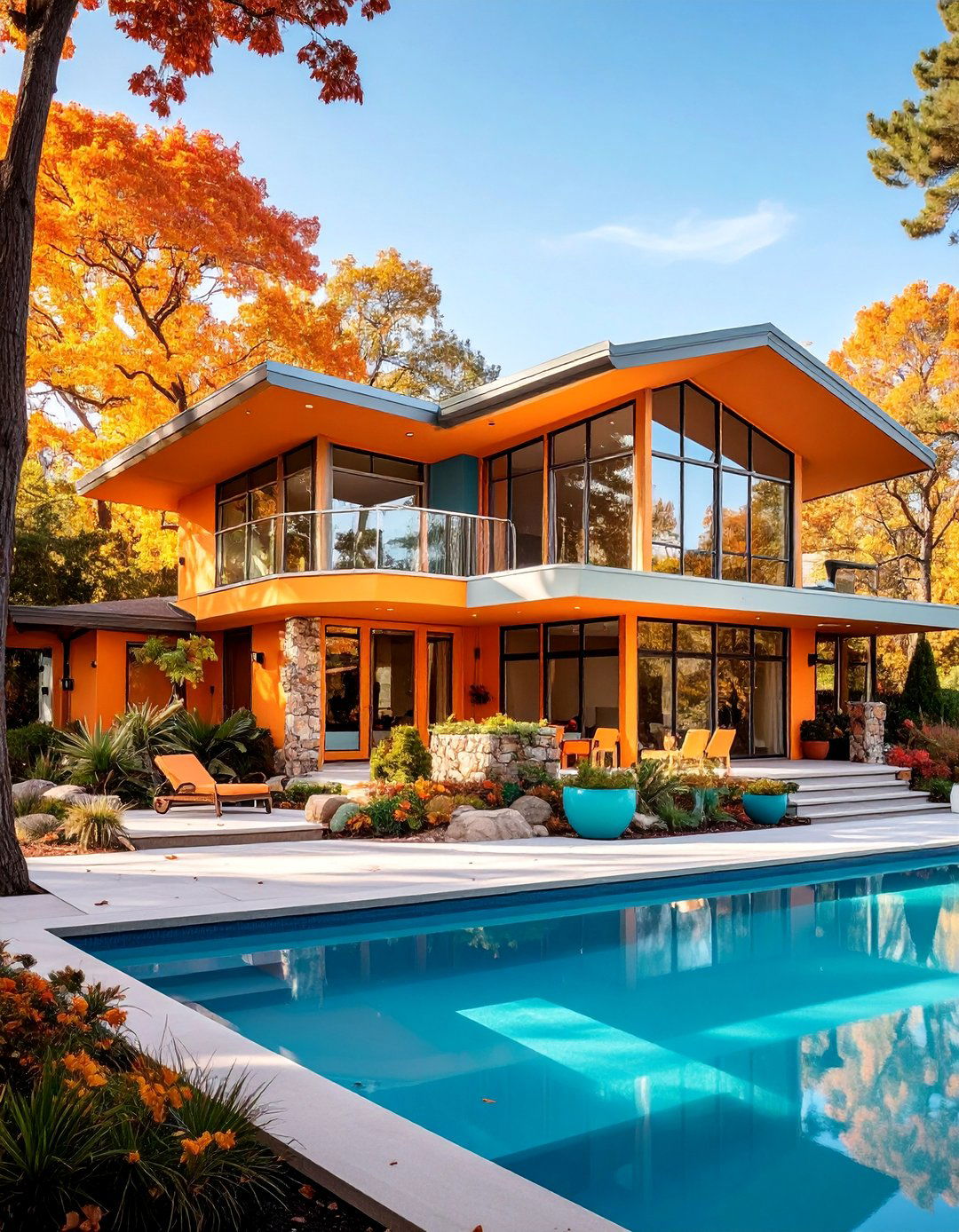 Marigold Mid Century Modern Split Level - 25 Yellow Exterior Home Ideas