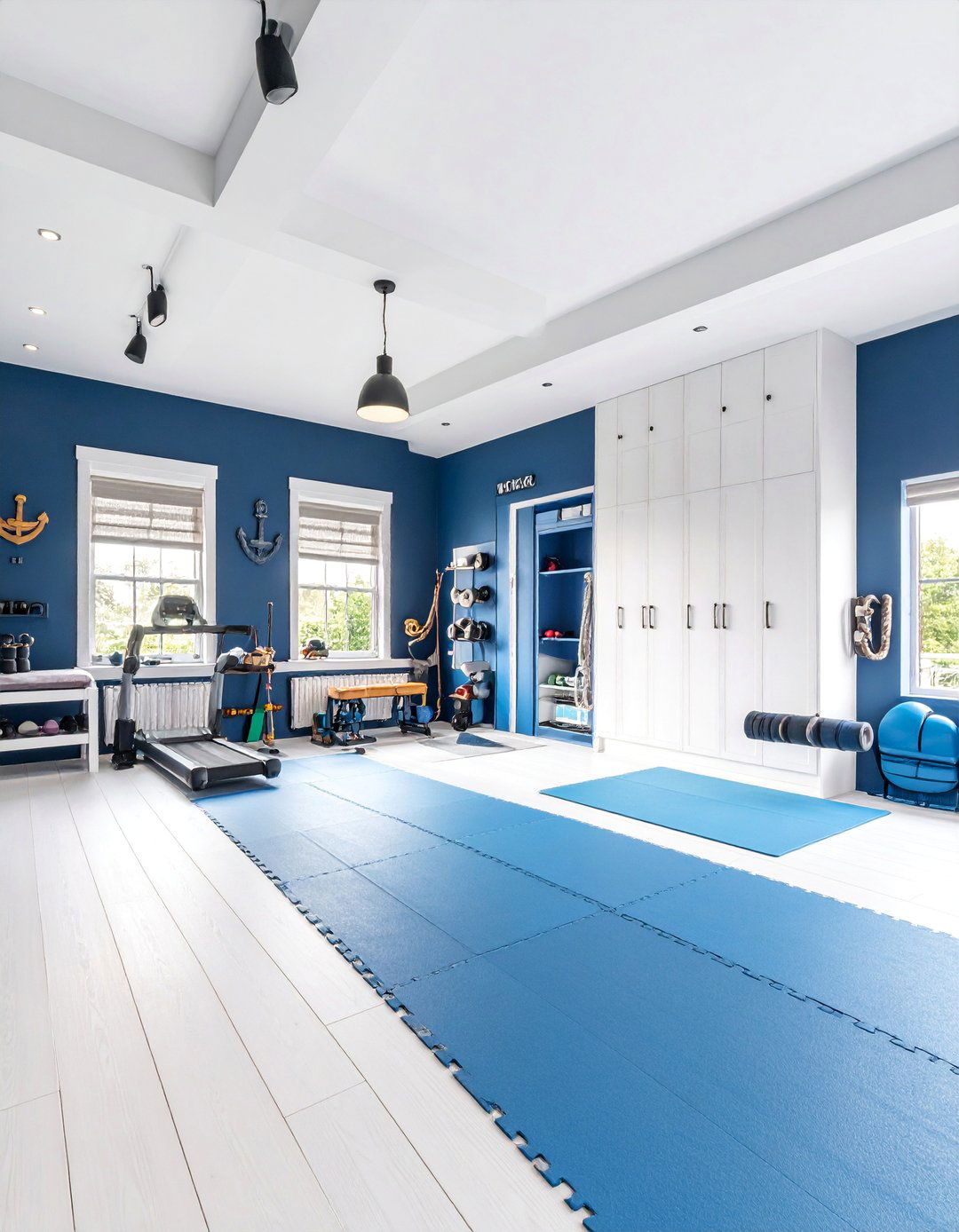 Maritime Home Gym Space - 25 Nautical Decor Ideas