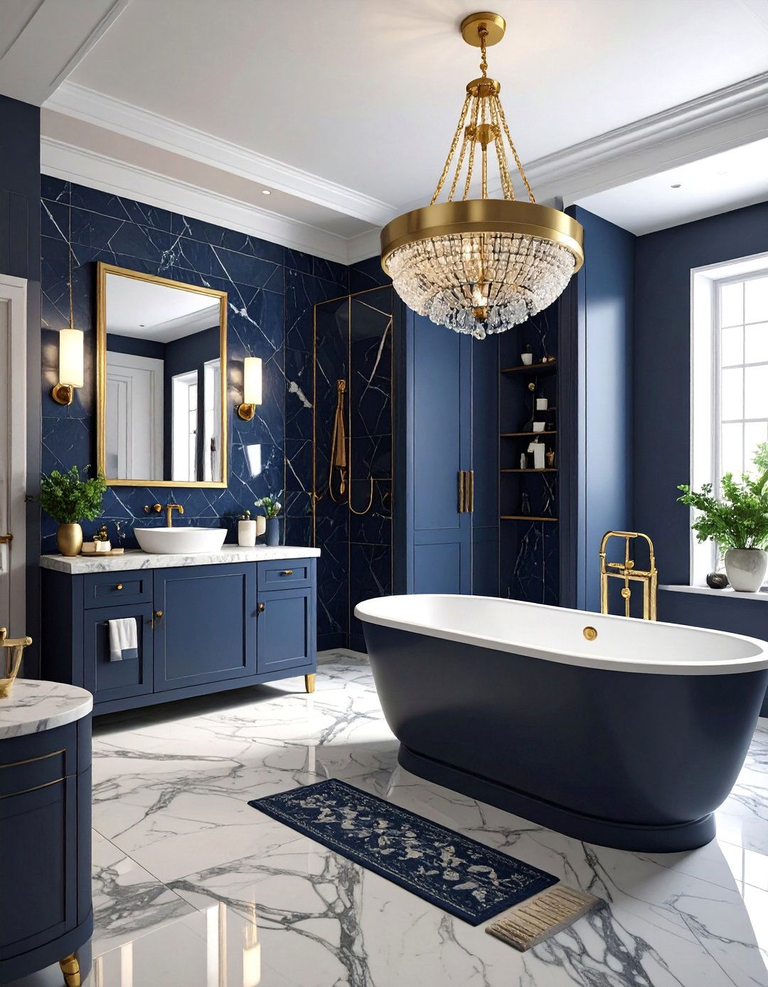 Maritime Modern Luxury - 25 Nautical Bathroom Ideas