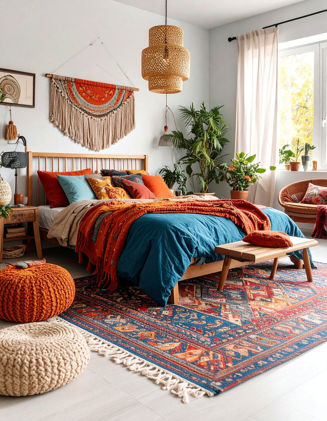 Masculine Boho Bedroom with Textiles - 25 Men's Bedroom Ideas
