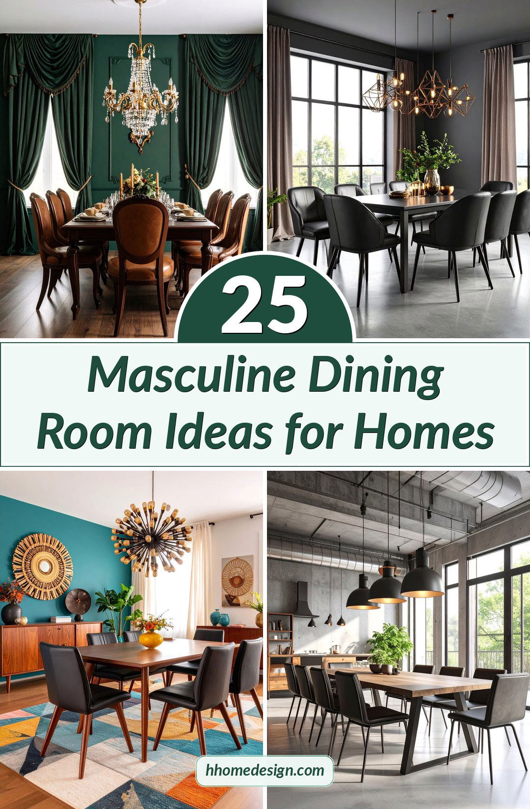 25 Masculine Dining Room Ideas for Homes
