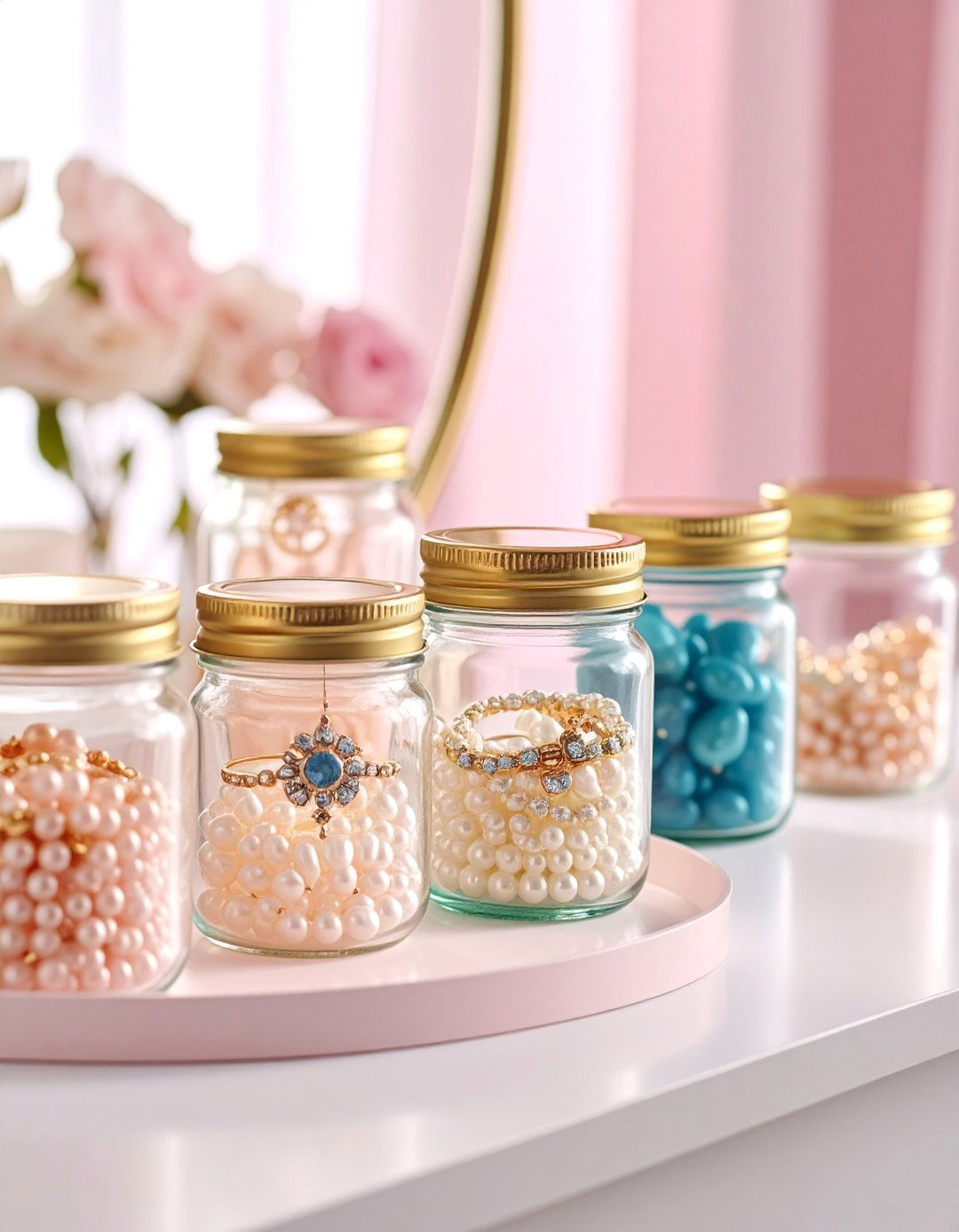 Mason Jar Collection for Small Jewelry Pieces - 25 Jewelry Storage Ideas