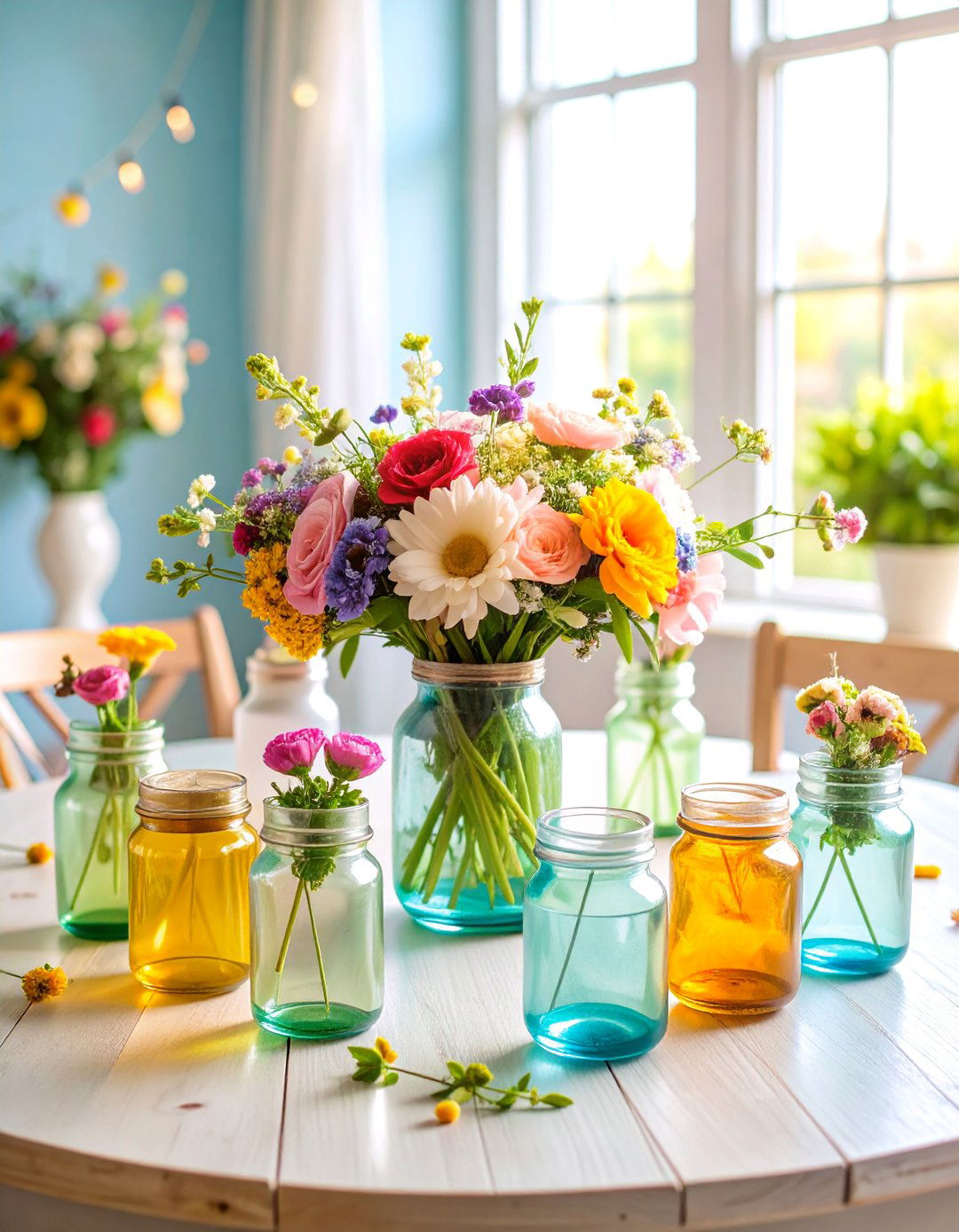 Mason Jar Flower Crown Centerpiece - 25 Mason Jar Centerpiece Ideas