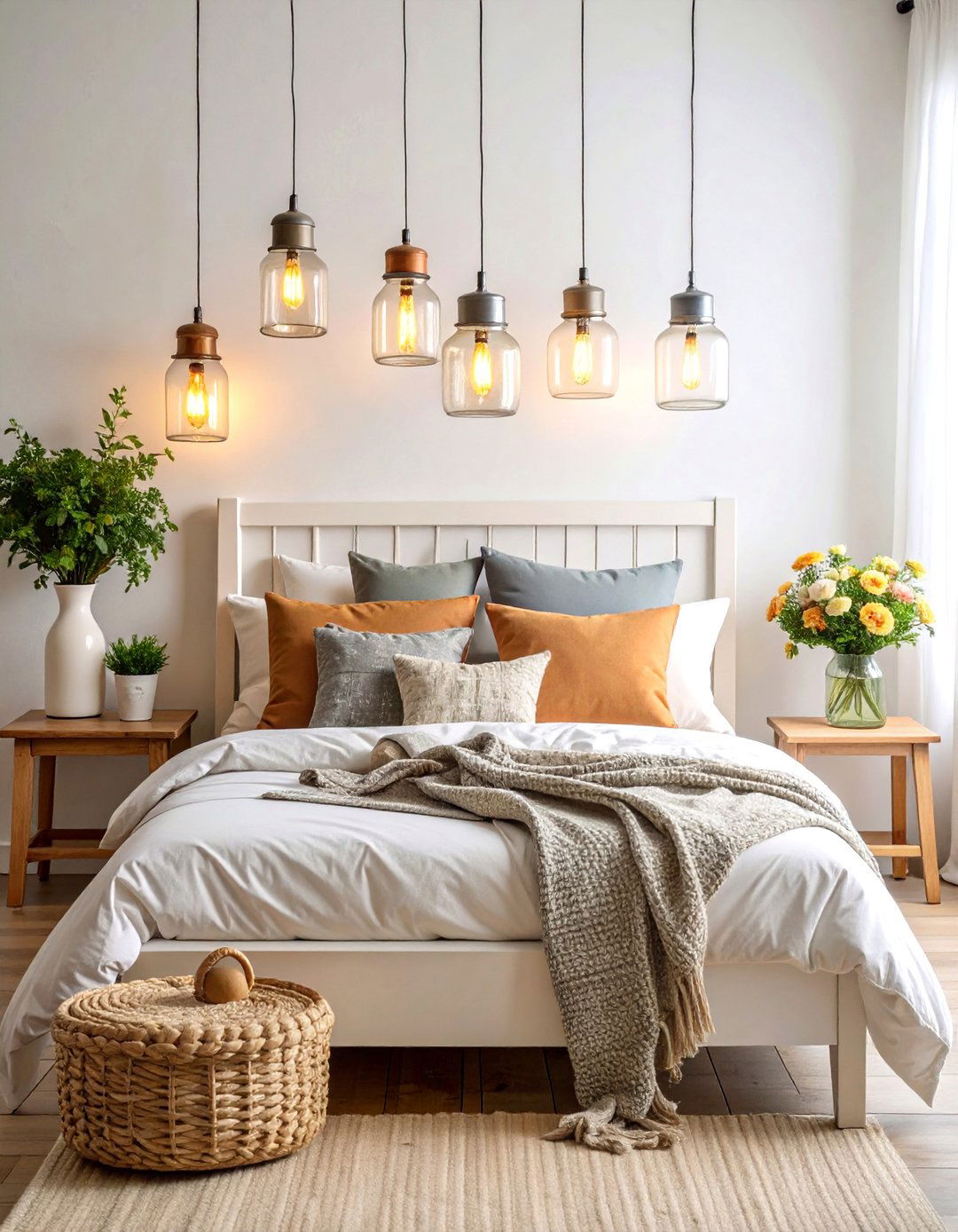 Mason Jar Lighting Farmhouse Bedroom - 25 Farmhouse Bedroom Ideas