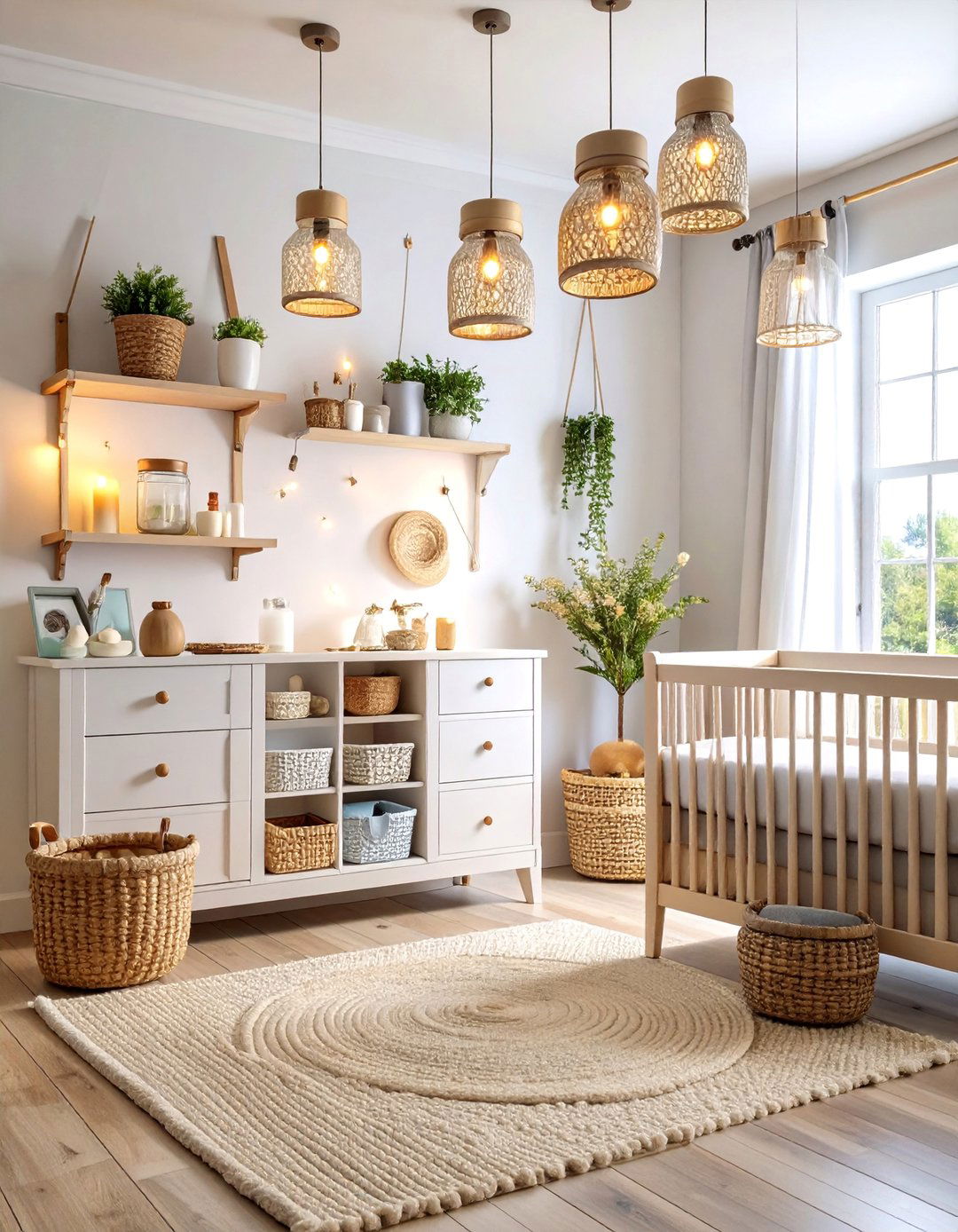 Mason Jar Lighting Nursery - 25 Rustic Nursery Ideas