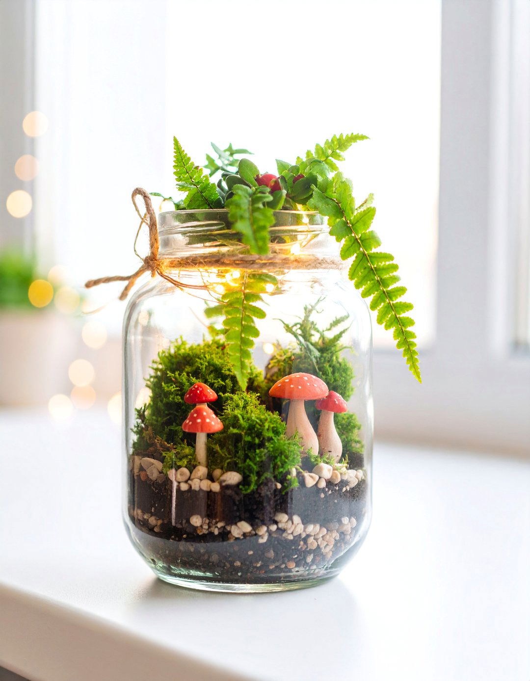 Mason Jar Terrarium Fairy Garden - 25 Fairy Garden Container Ideas