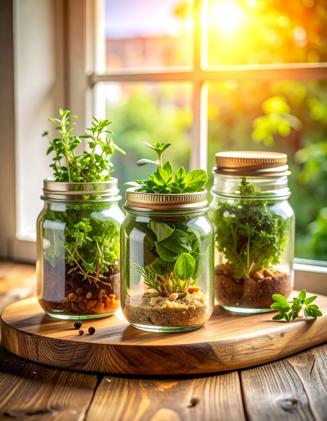 Mason Jar Vertical Garden for Window Displays - 25 Vertical Garden Ideas