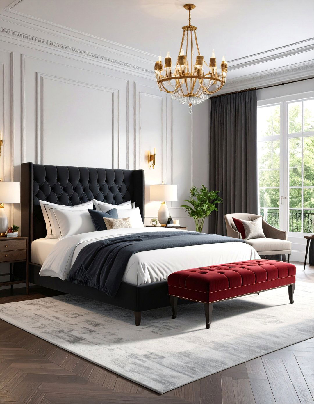 Master Suite Sanctuary Design - 25 red black and white bedroom ideas