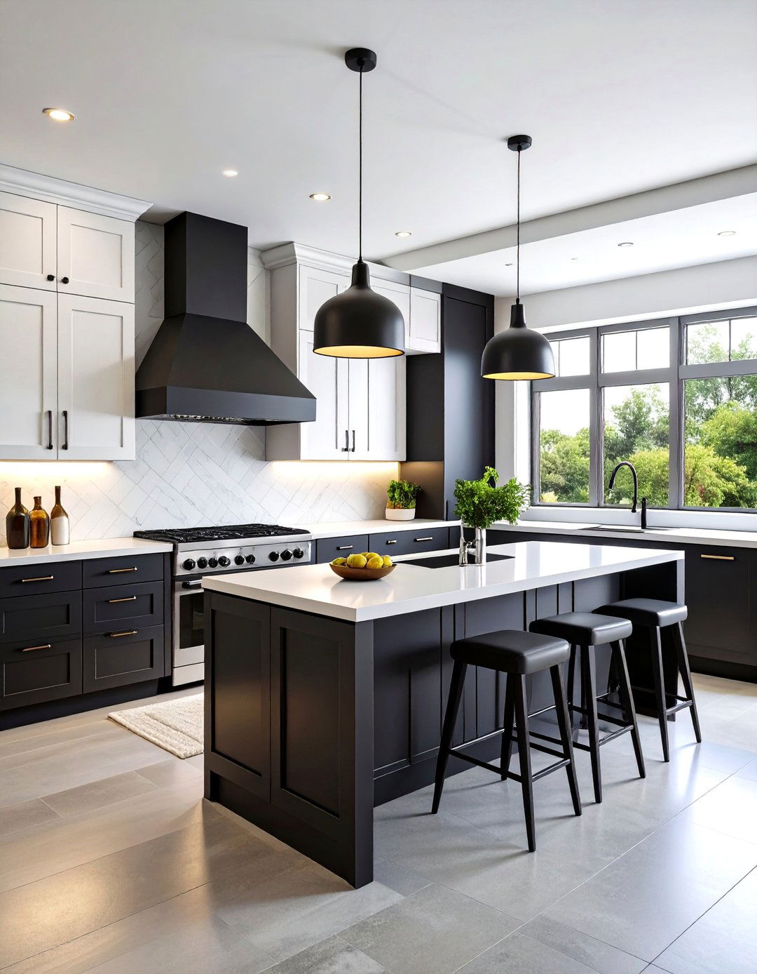 Matte Black Accent Features - 25 Modern Kitchen Ideas