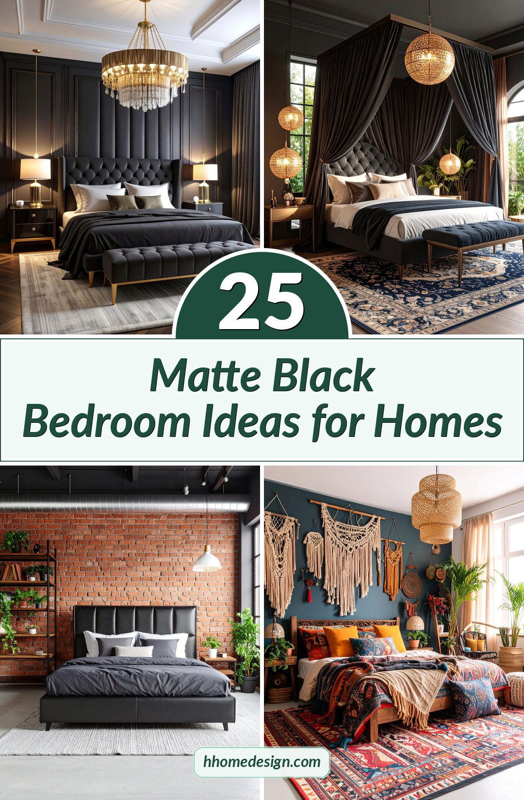 25 Matte Black Bedroom Ideas for Homes